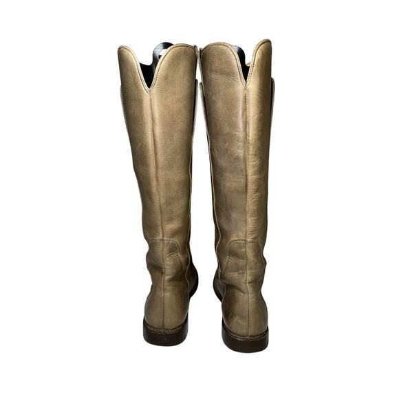 Frye Paige Size 7.5 Tall Knee High Equestrian Riding Boots Taupe Leather - Picture 4 of 11